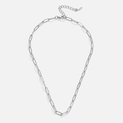 Open Link Silver-Tone Paperclip Necklace