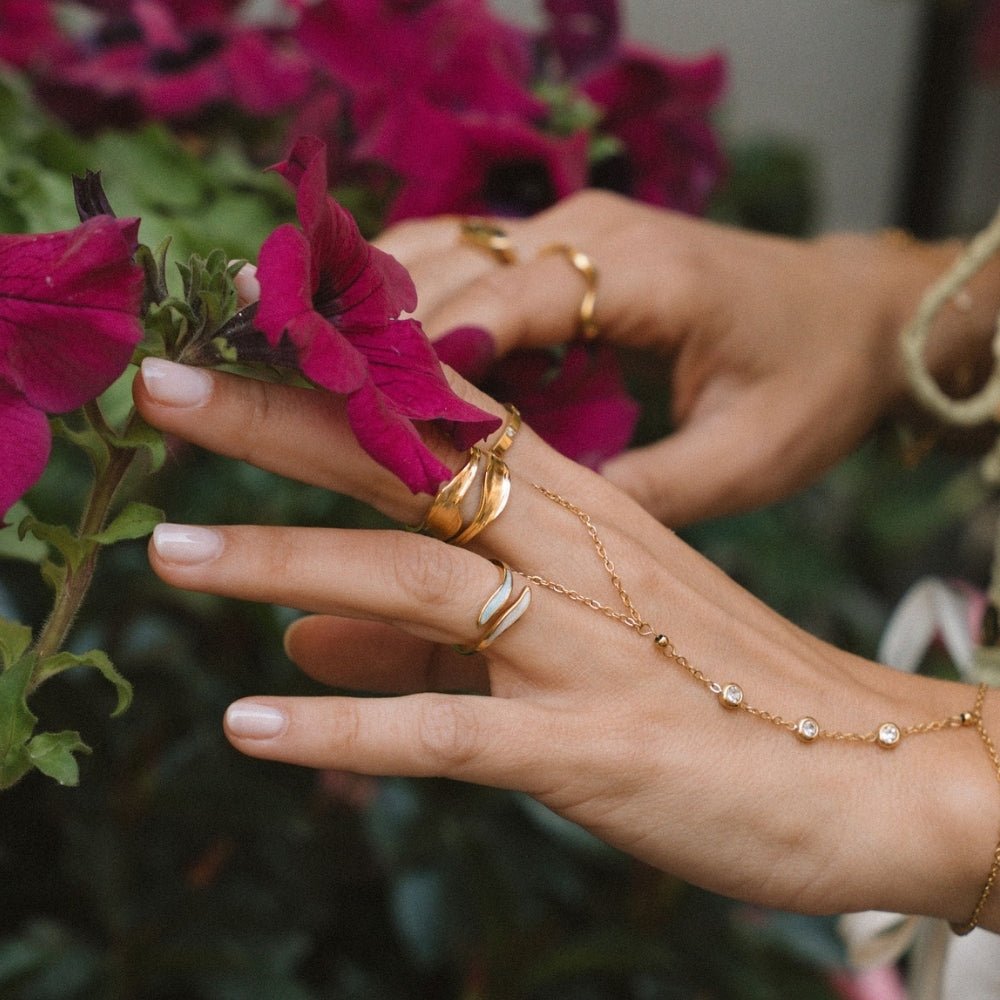 Pastel Crystal Trail Adjustable Wrap Ring