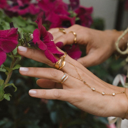 Pastel Crystal Trail Adjustable Wrap Ring
