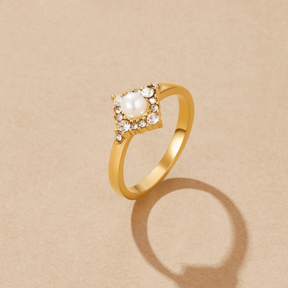 Alternating Pearl and Crystal Eternity Ring