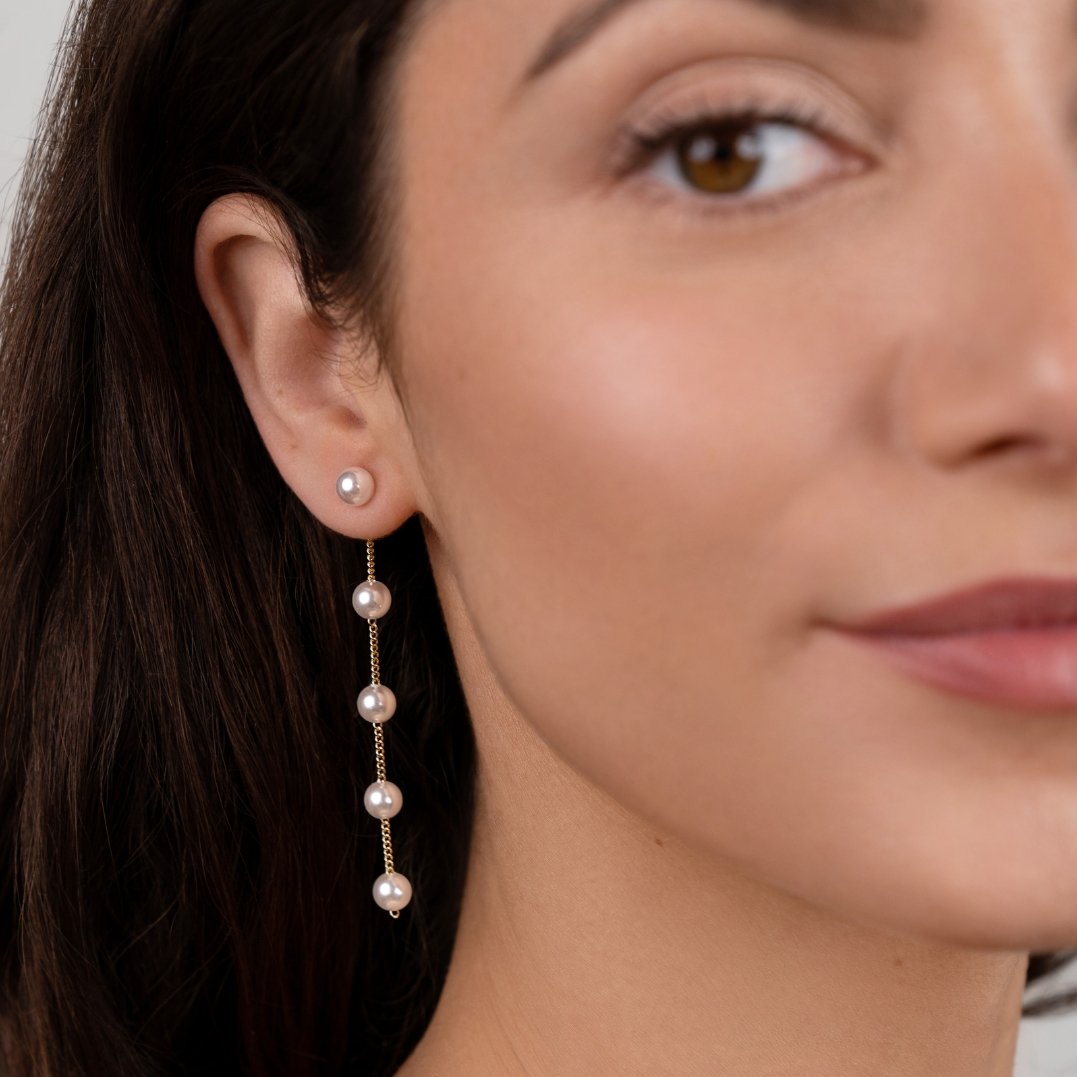 Quiet Single Pearl Drop Earrings for Every Day