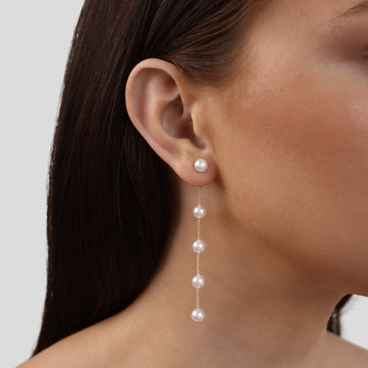 Quiet Single Pearl Drop Earrings for Every Day
