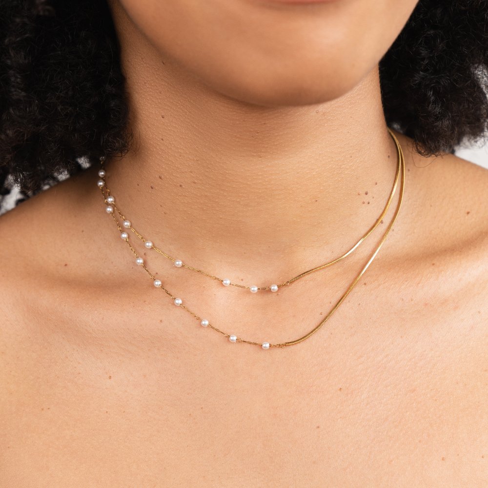 Pearl Beaded Long Gold-Tone Rope Necklace