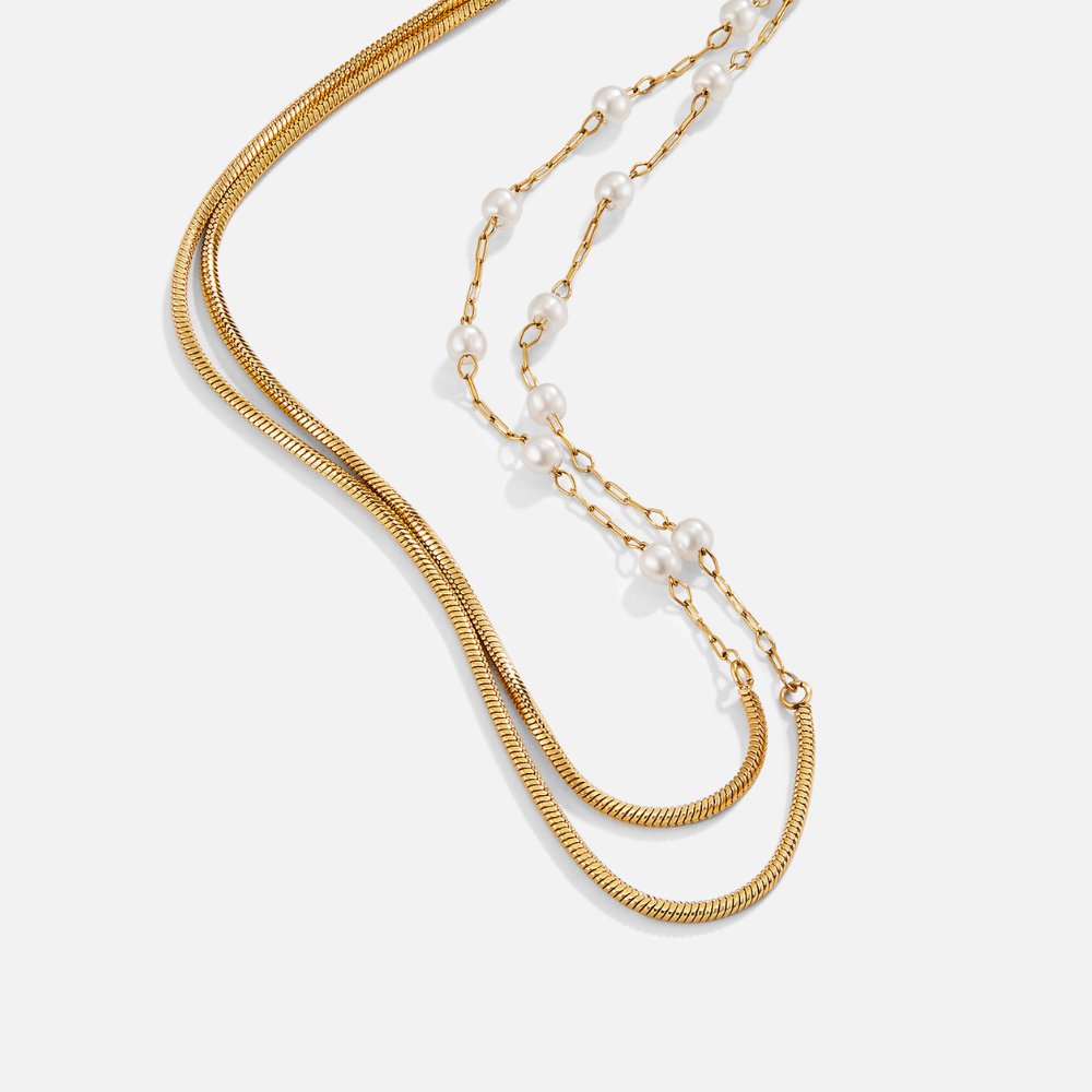Pearl Beaded Long Gold-Tone Rope Necklace