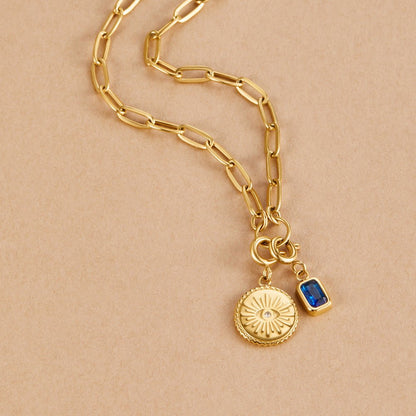Pia Chain-Link Charm Layering Necklace Set