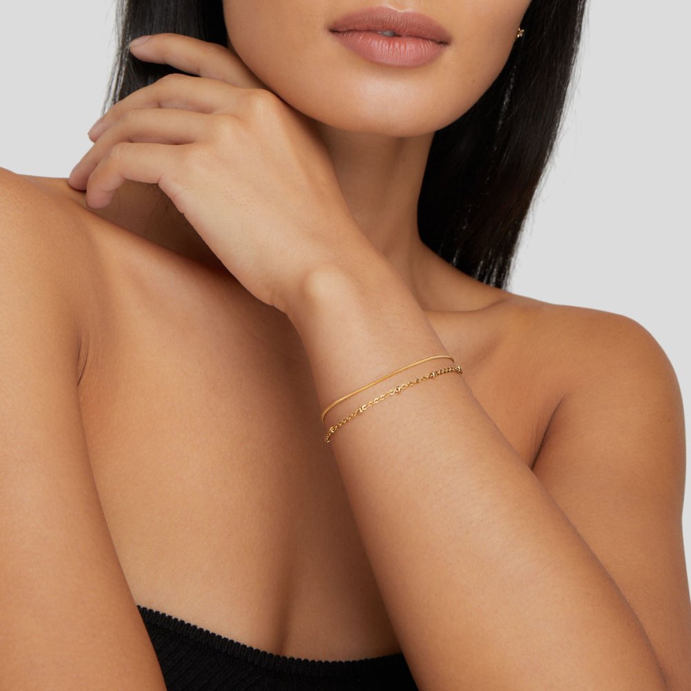 Pia Fine Multi-Strand Gold-Tone Chain Bracelet