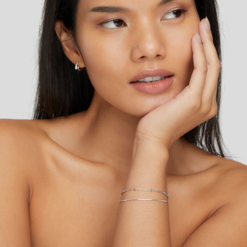 Pia Fine Multi-Strand Silver-Tone Bracelet