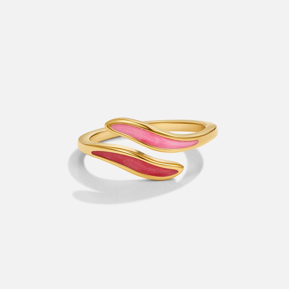 Blush Pink Crystal Curved Open Wrap Ring