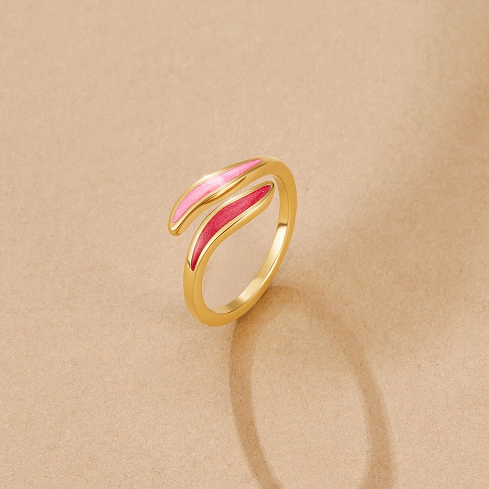 Blush Pink Crystal Curved Open Wrap Ring