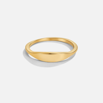 Pipa Small Oval Face Gold-Tone Signet Ring