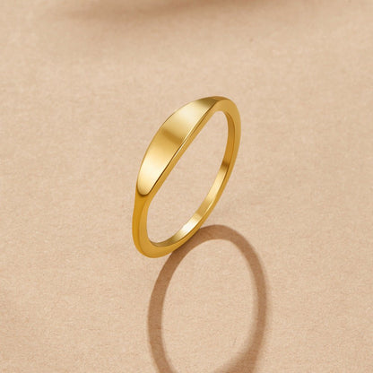 Pipa Small Oval Face Gold-Tone Signet Ring