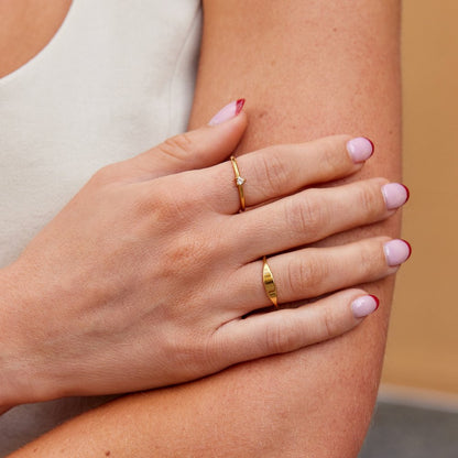 Pipa Small Oval Face Gold-Tone Signet Ring