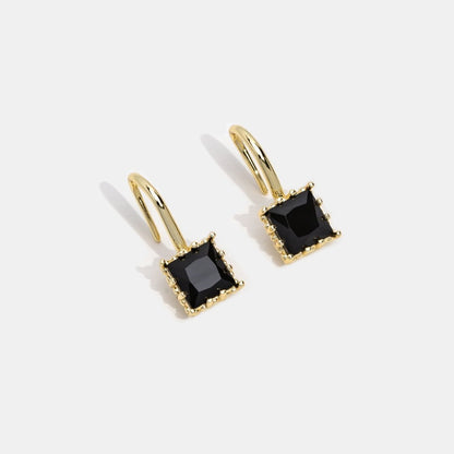 Piper Drop Earrings in Deep Black Crystal