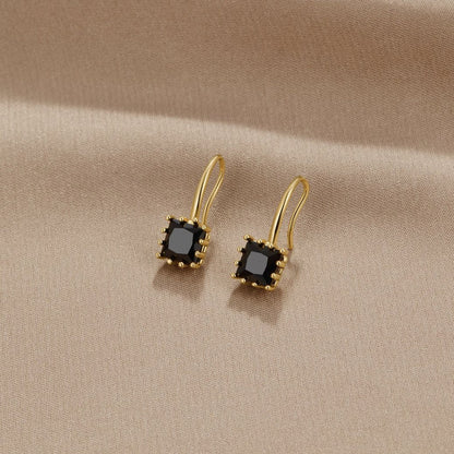 Piper Drop Earrings in Deep Black Crystal