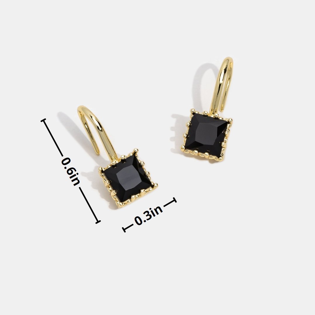 Piper Drop Earrings in Deep Black Crystal