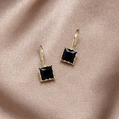 Piper Drop Earrings in Deep Black Crystal
