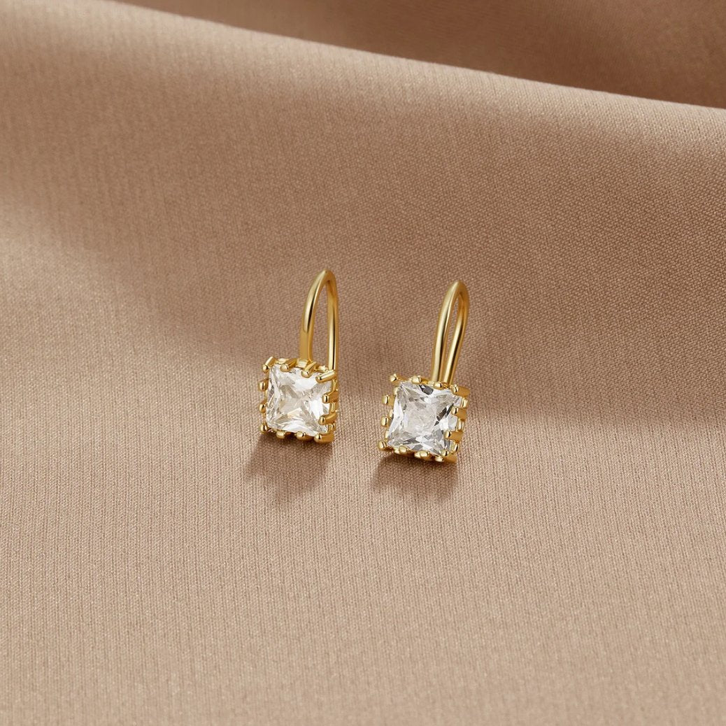 Piper Clear Crystal Drop Earrings for Daily Wear