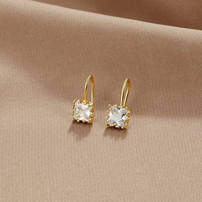 Piper Clear Crystal Drop Earrings for Daily Wear
