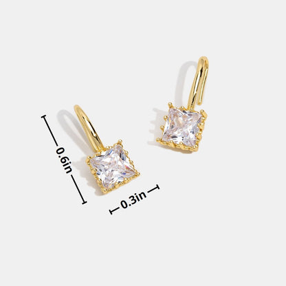 Piper Clear Crystal Drop Earrings for Daily Wear