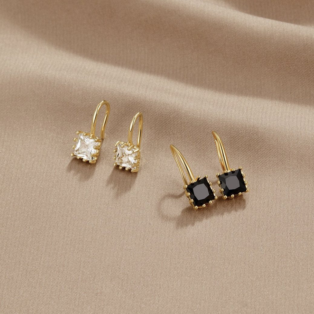 Piper Clear Crystal Drop Earrings for Daily Wear
