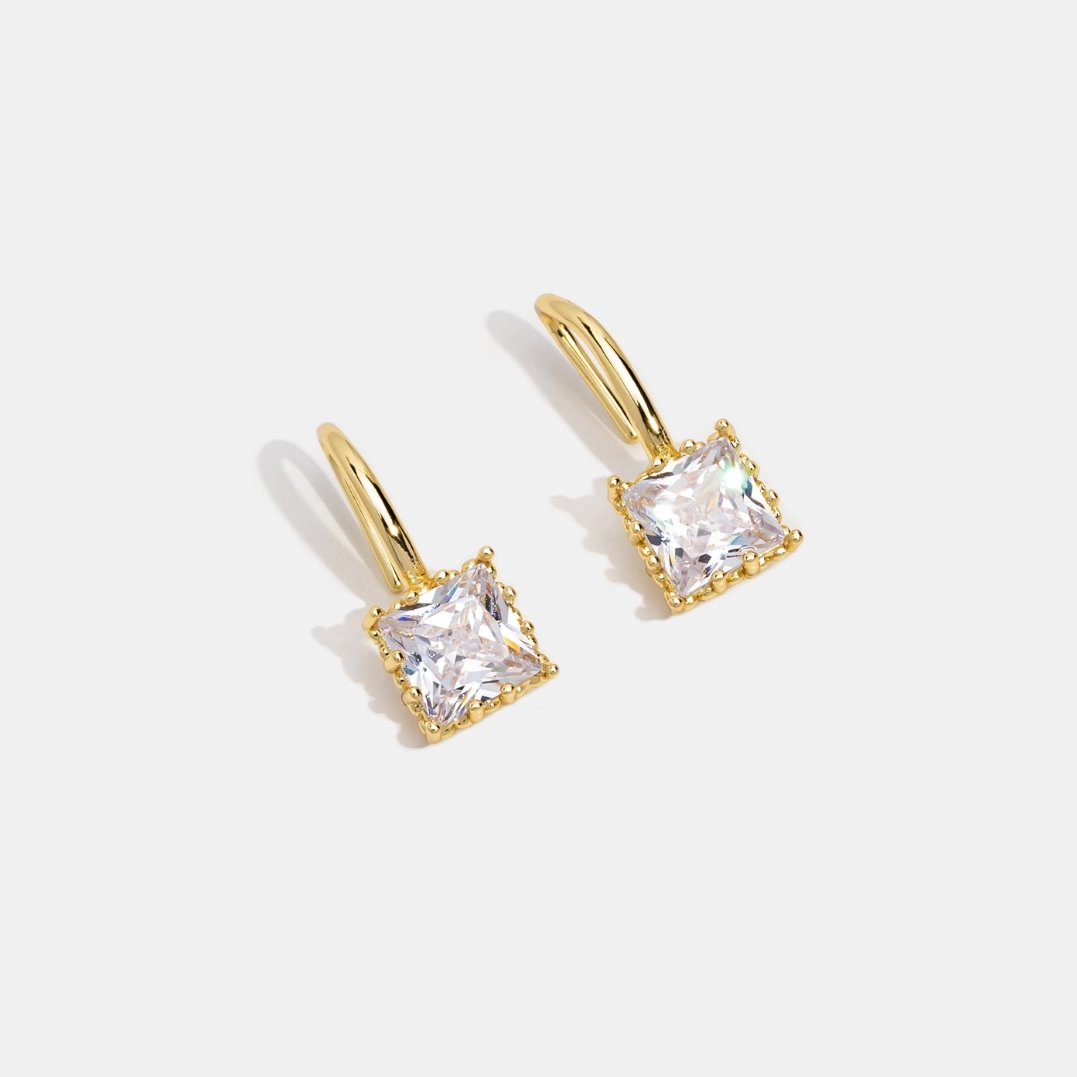 Piper Clear Crystal Drop Earrings for Daily Wear
