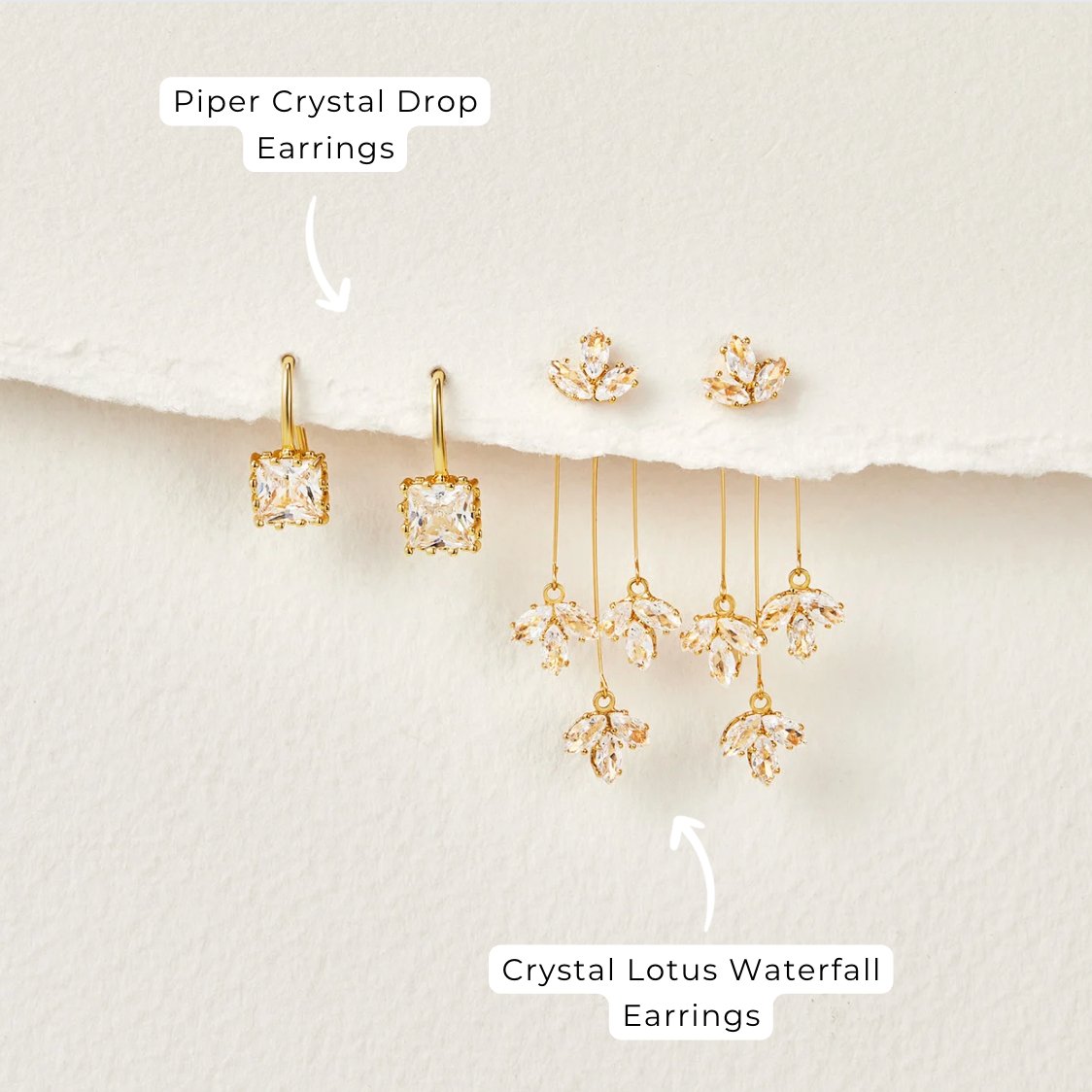 Piper Clear Crystal Drop Earrings for Daily Wear