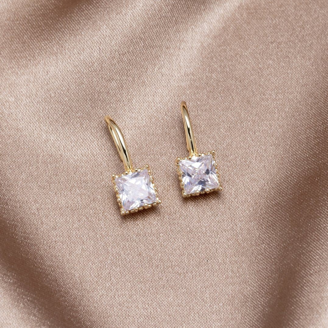 Piper Clear Crystal Drop Earrings for Daily Wear