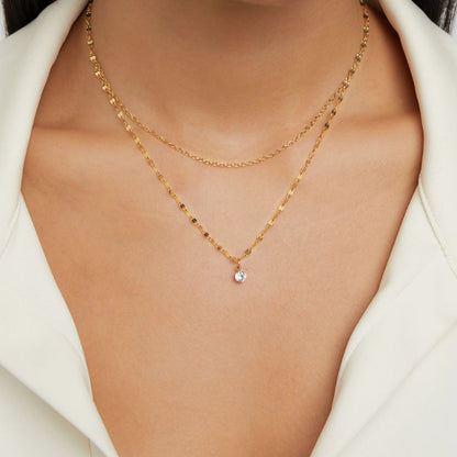 Piya Crystal-Touched Doubled Chain Necklace