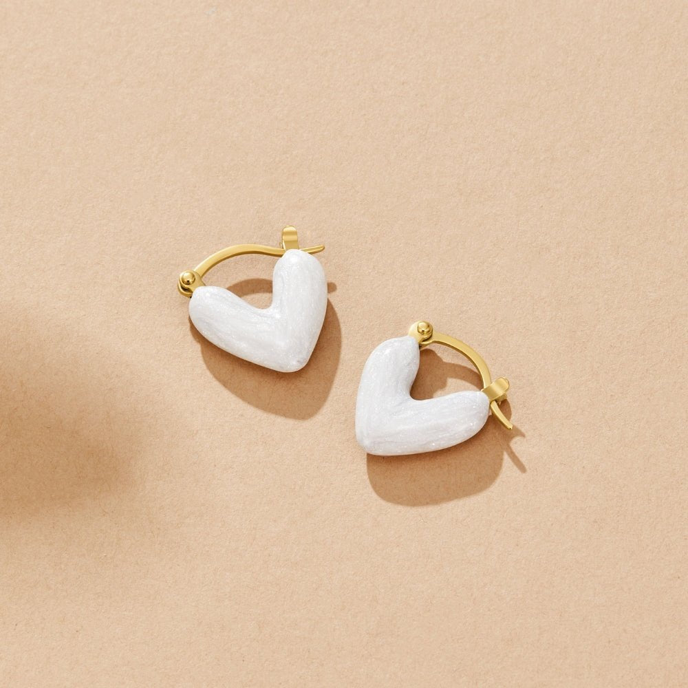 Softly Rounded Little Heart Earrings