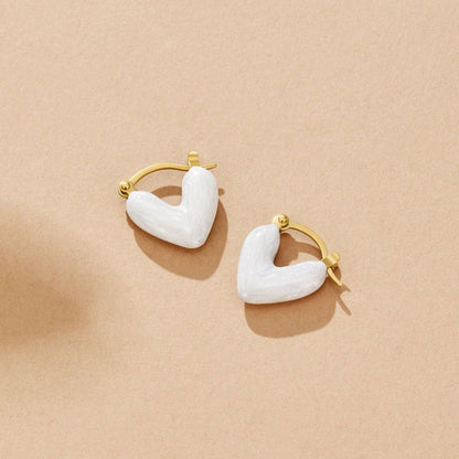 Softly Rounded Little Heart Earrings