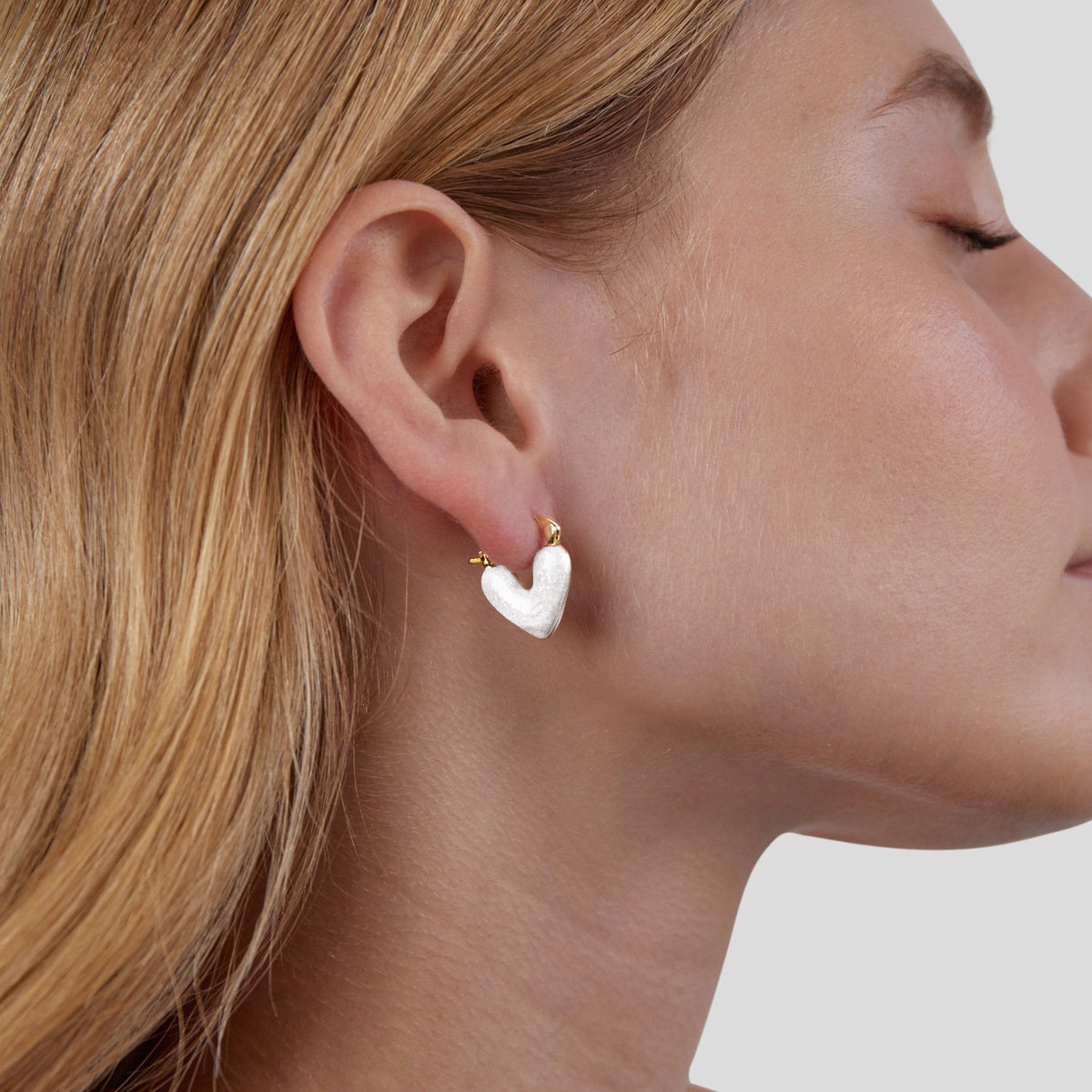 Softly Rounded Little Heart Earrings