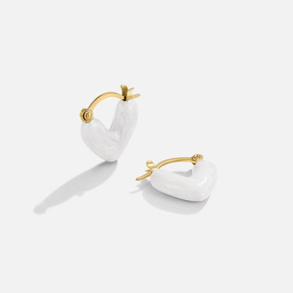 Softly Rounded Little Heart Earrings