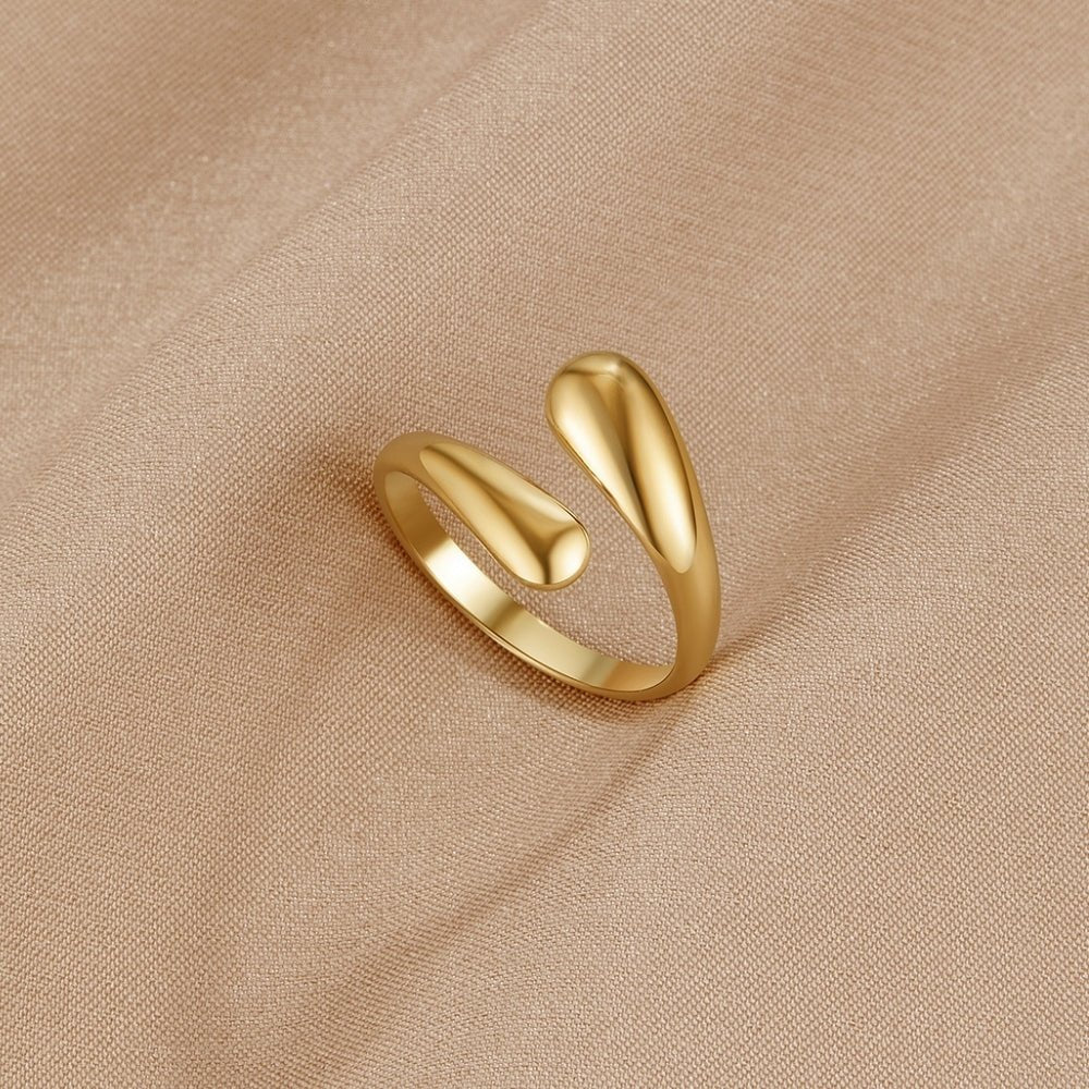 Raven Open Wrap Gold-Tone Curved Ring