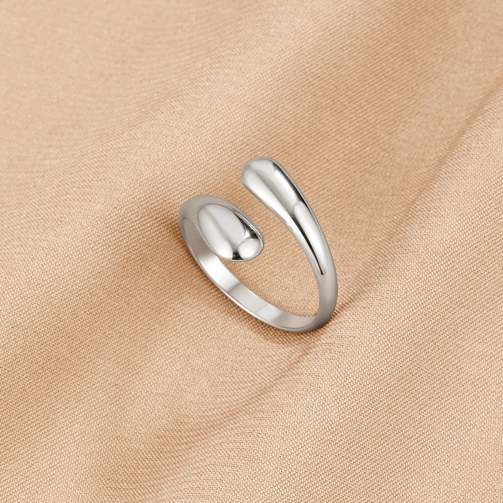 Raven Open Wrap Silver-Tone Curved Ring
