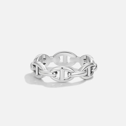 Raya Fine Chain Link Silver-Tone Band Ring