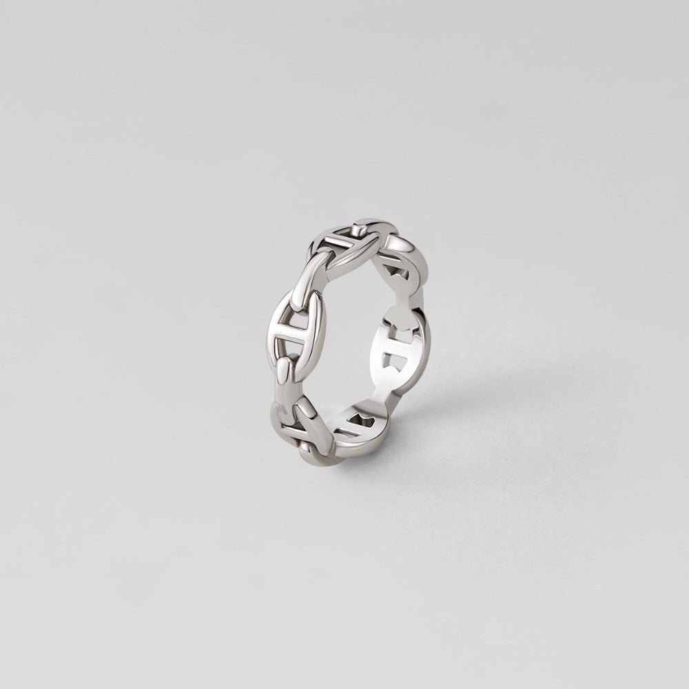 Raya Fine Chain Link Silver-Tone Band Ring