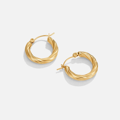Raya Gently Twisted Narrow Hoop Earrings