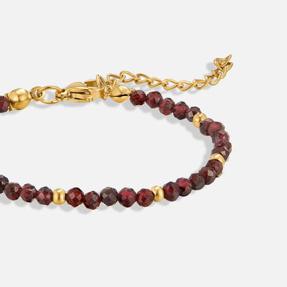 Deep Claret Red Round Bead Strand Bracelet