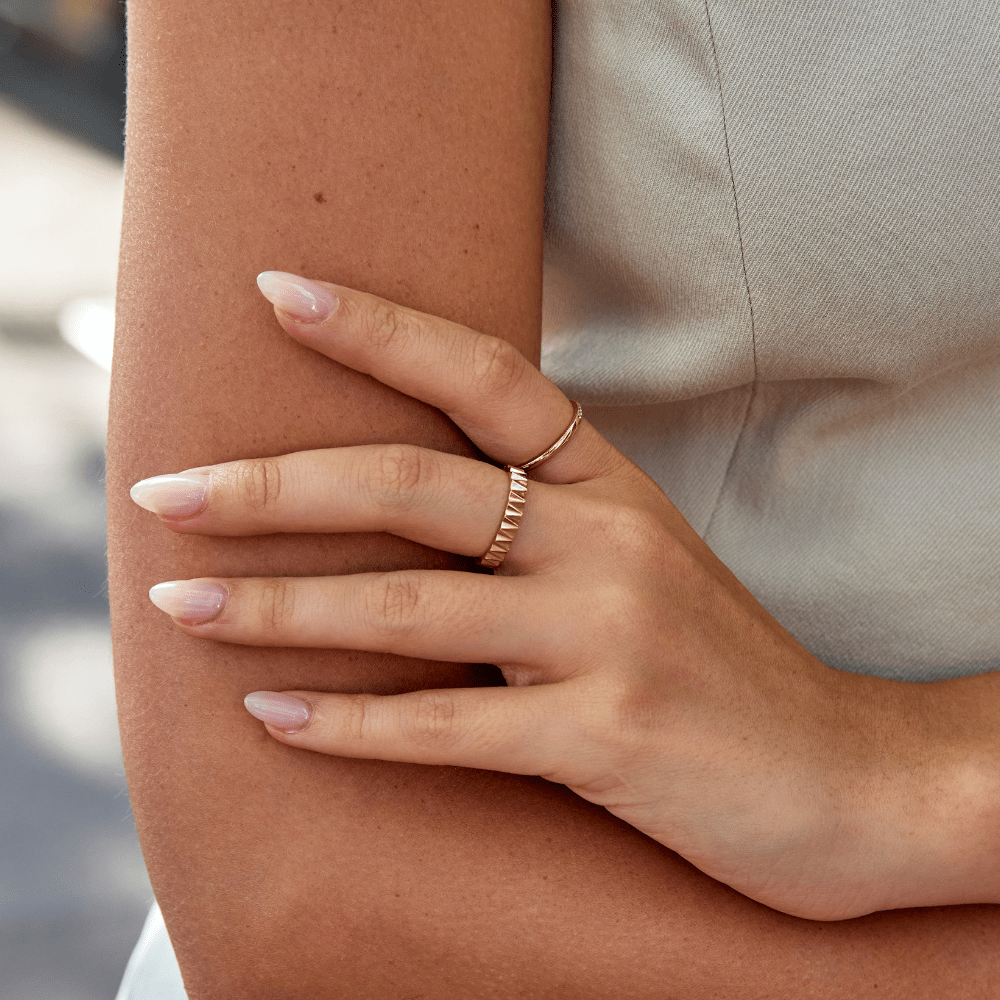 Reene Angular Sculpted Gold-Tone Band Ring