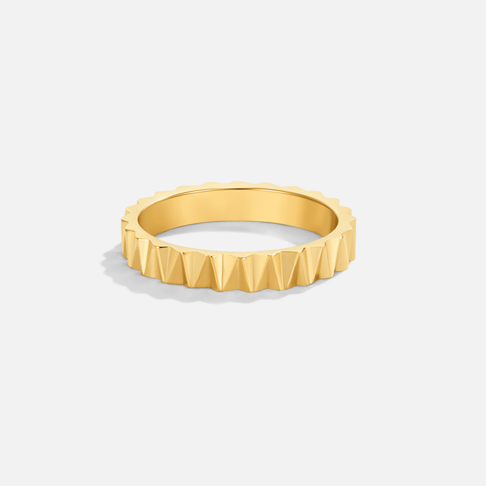 Reene Angular Sculpted Gold-Tone Band Ring