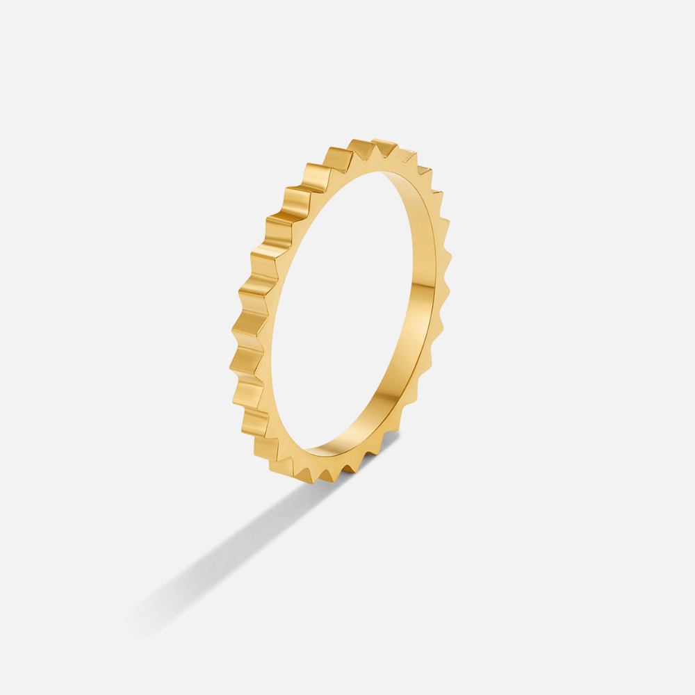 Reene Angular Sculpted Gold-Tone Band Ring