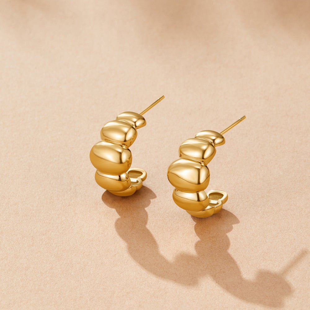 Rene Rounded Puff Gold-Tone Earrings