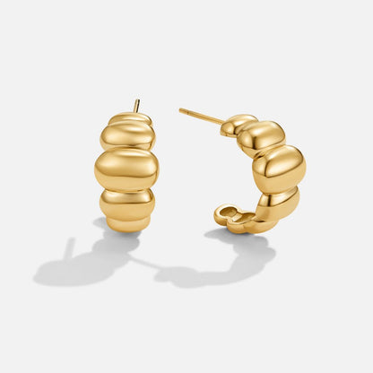 Rene Rounded Puff Gold-Tone Earrings