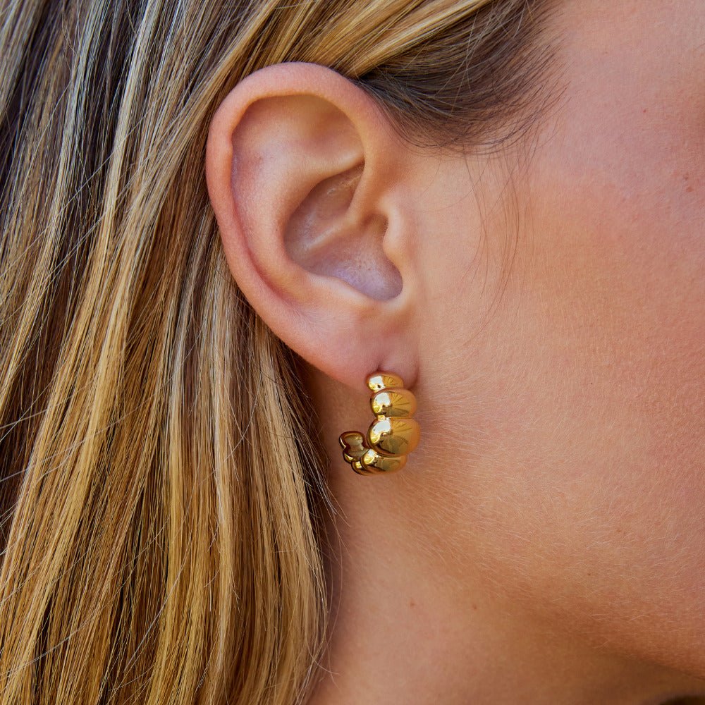 Rene Rounded Puff Gold-Tone Earrings