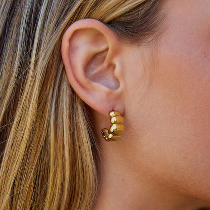 Rene Rounded Puff Gold-Tone Earrings