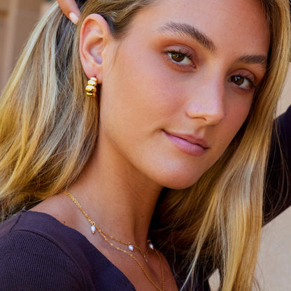 Rene Rounded Puff Gold-Tone Earrings