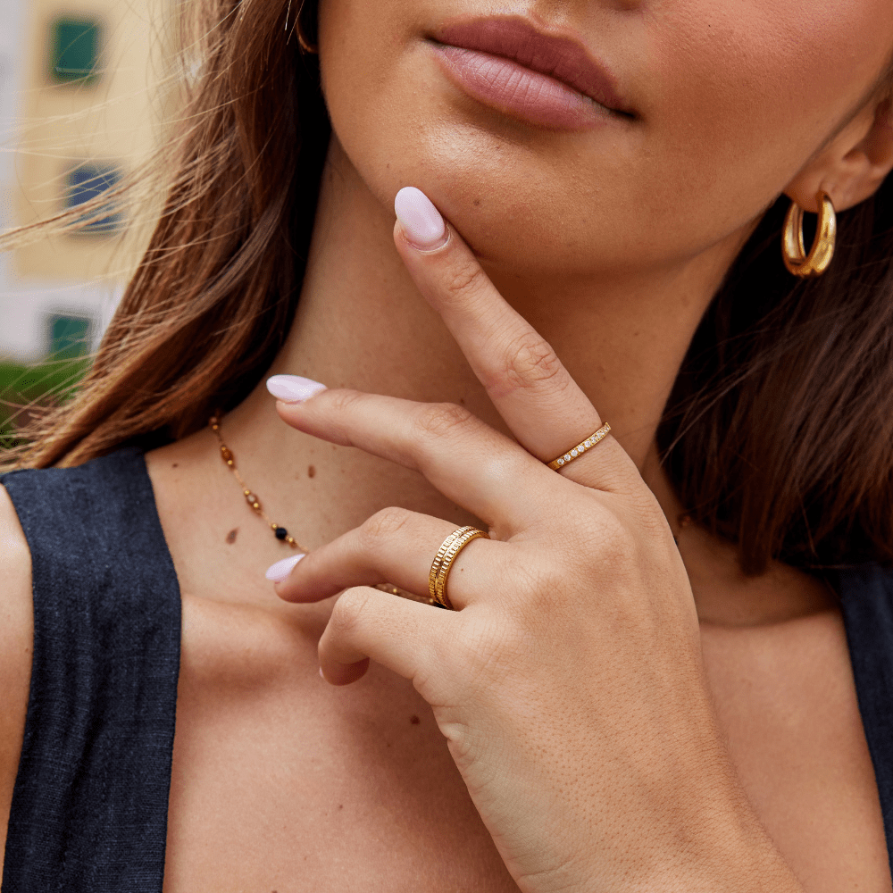 Rina Simple Gold-Tone Band for Stacking