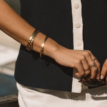 Rina Warm Polished Gold-Tone Round Bangle