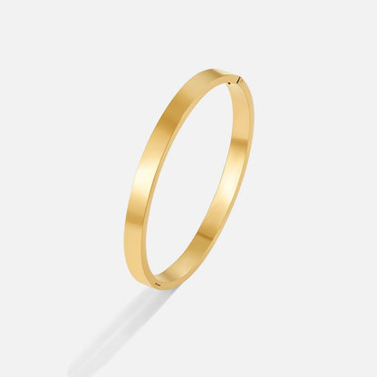Rina Warm Polished Gold-Tone Round Bangle
