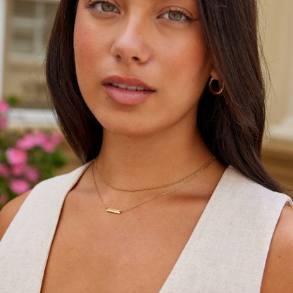 Rina Horizontal Bar Gold-Tone Chain Necklace